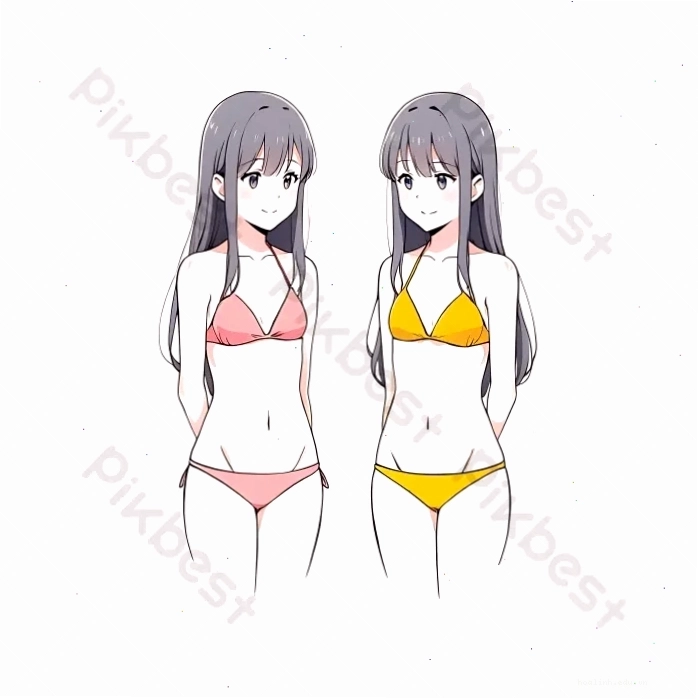 gái anime mặc bikini sáng tạo