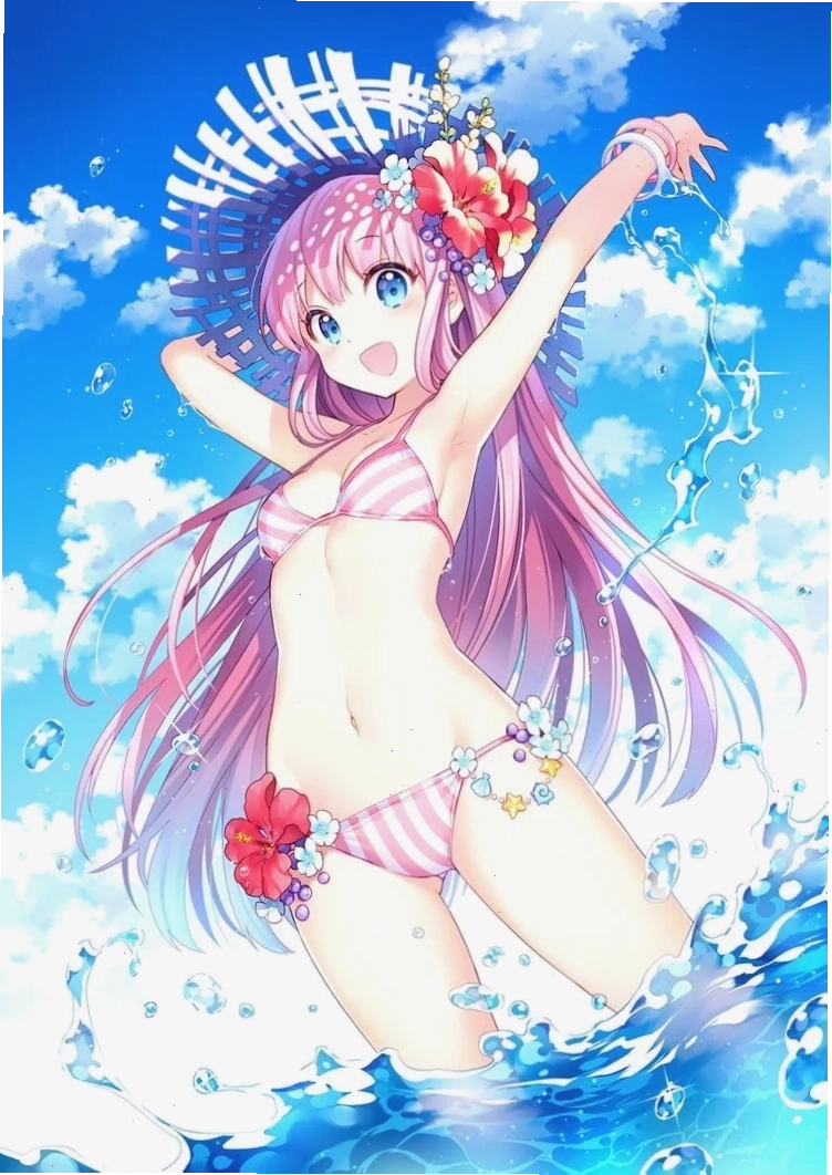gái anime mặc bikini sống động