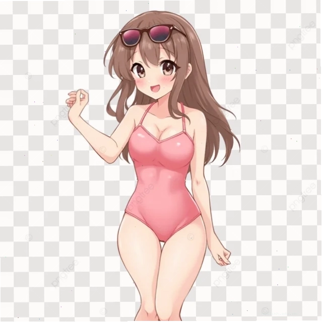 gái anime mặc bikini trẻ trung