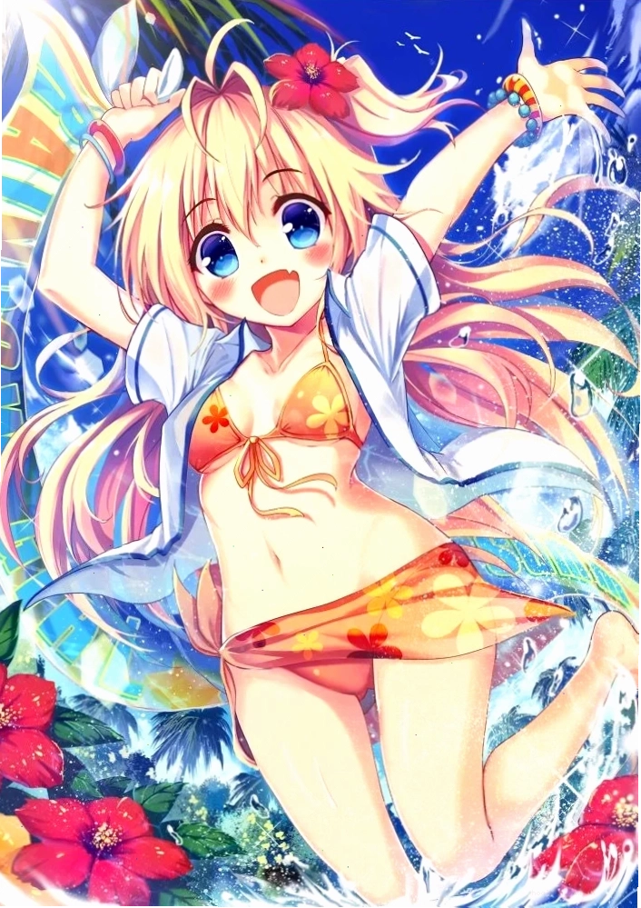 gái anime mặc bikini tự nhiên