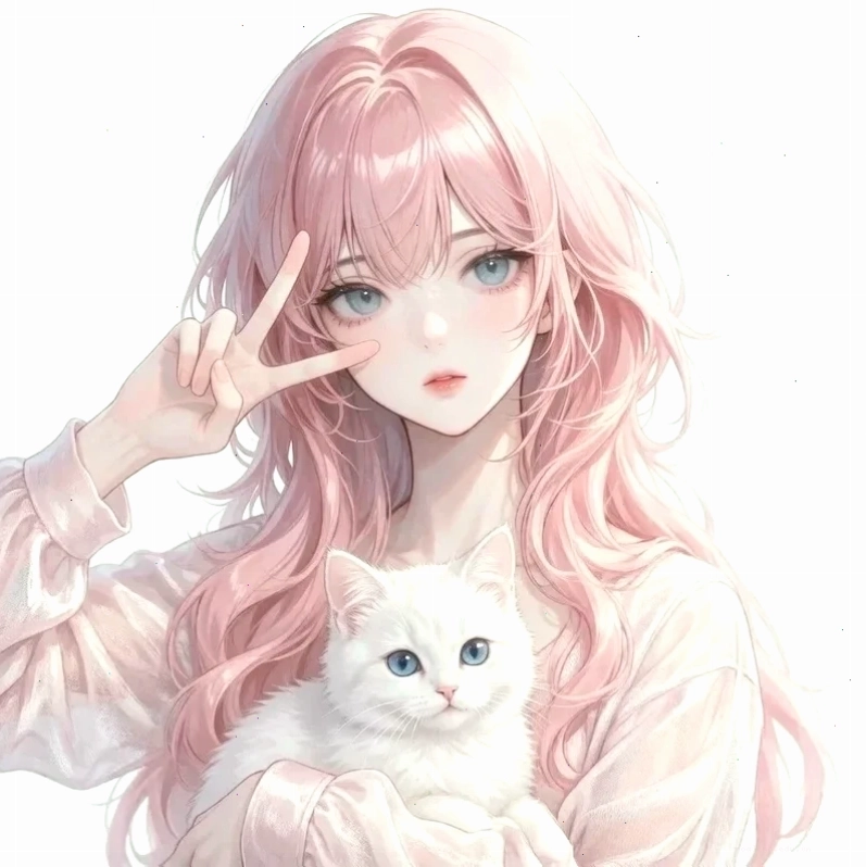 Gái anime tóc hồng huyền ảo