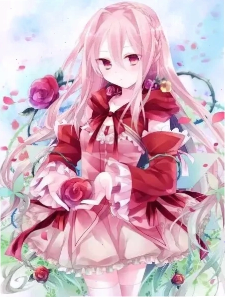 Gái anime tóc hồng mạnh mẽ