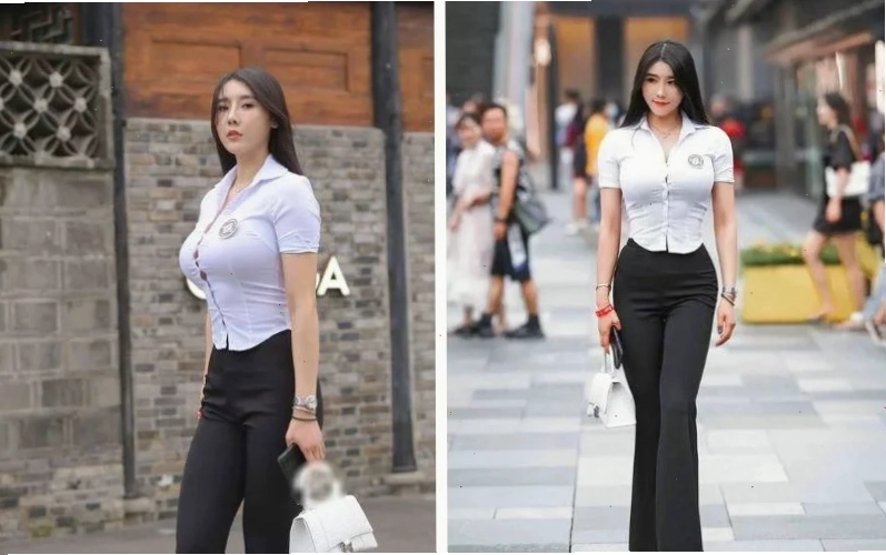 gái công sở sexy quần caro