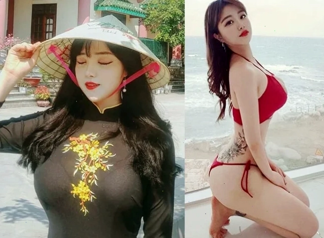 gái hàn quốc ngực to áo sơ mi