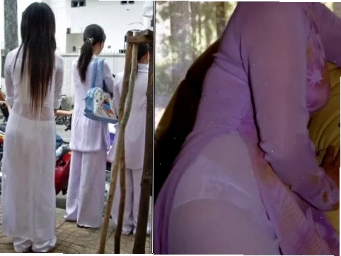 gái mặc áo dài mỏng