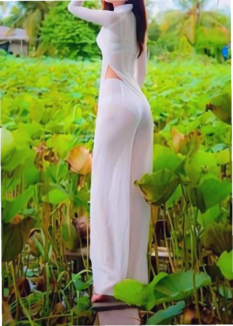 gái mặc áo dài mỏng