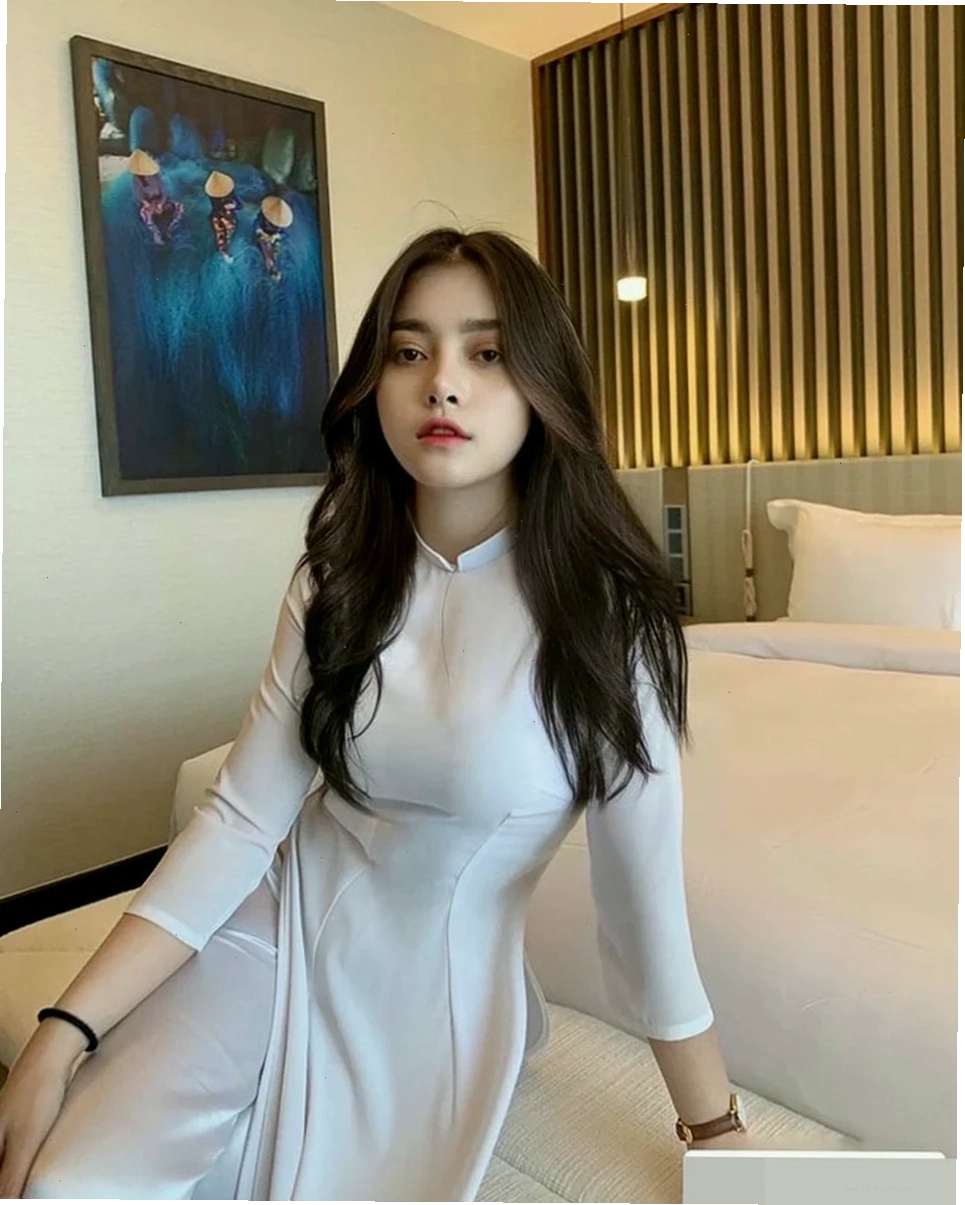 Áo dài 3D sống động Gái mặc áo dài sexy in họa tiết 3D sống động