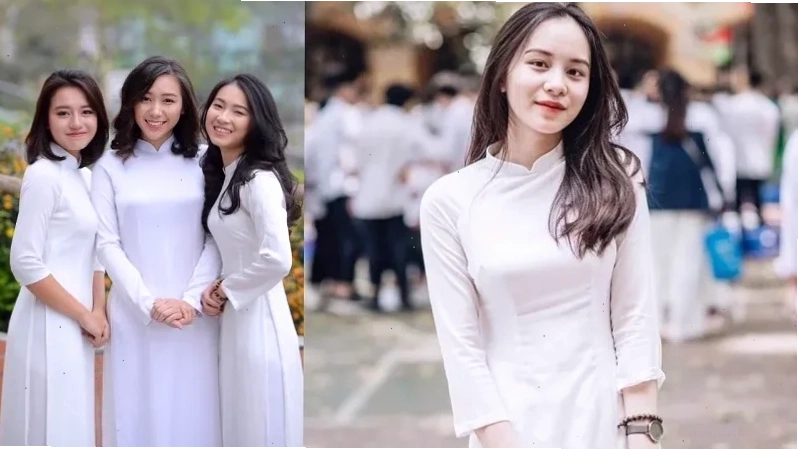 gái mặc áo dài trắng nhẹ nhàng