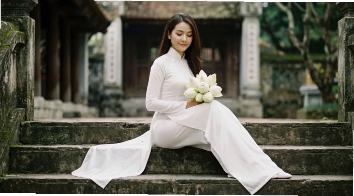 gái mặc áo dài trắng yêu kiều