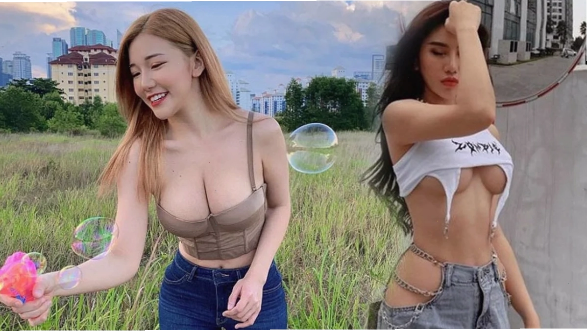 gái mặc áo hở ngực nổi bật giữa đám đông