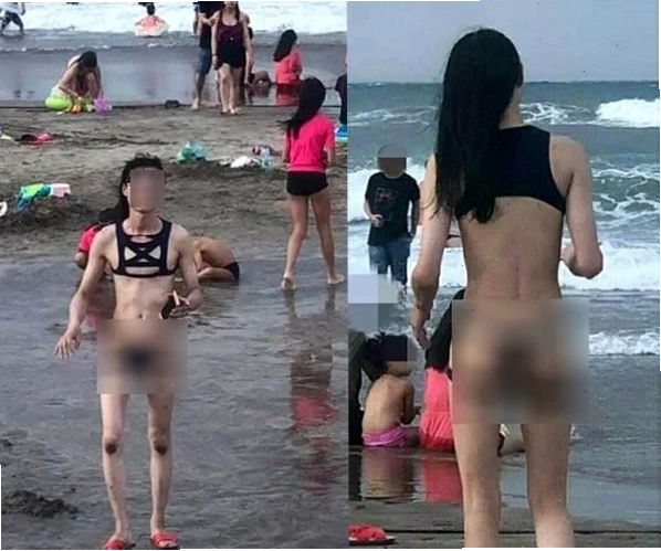 gái mặc bikini lộ hàng bên hồ bơi
