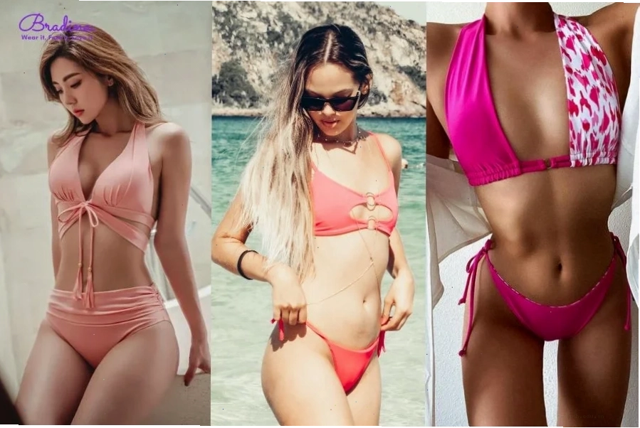 gái mặc bikini màu hồng thanh tú
