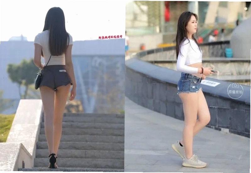 Gái mặc quần đùi dạo phố buổi tối