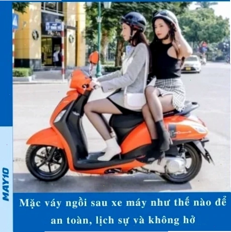 gái mặc váy đi xe máy đi phượt