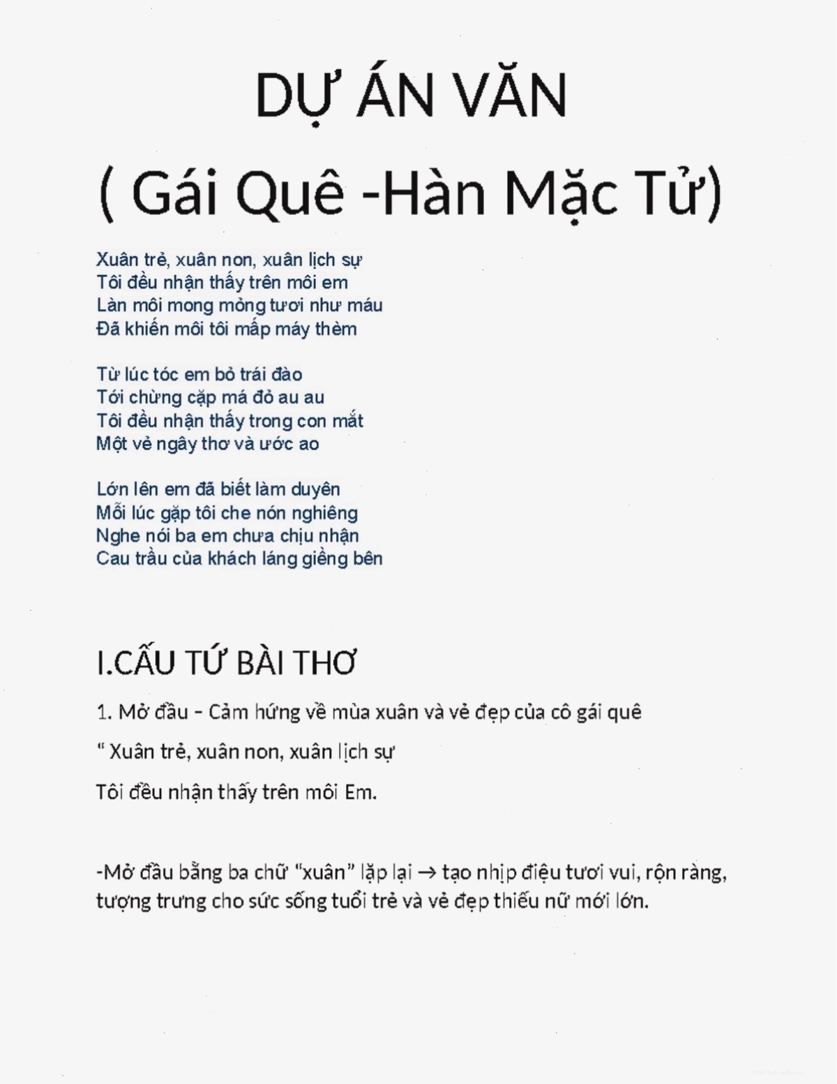 gái quê hàn mặc tử với các hình ảnh ẩn dụ