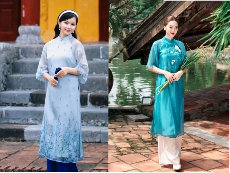 gái xấu mặc áo dài hoa văn to