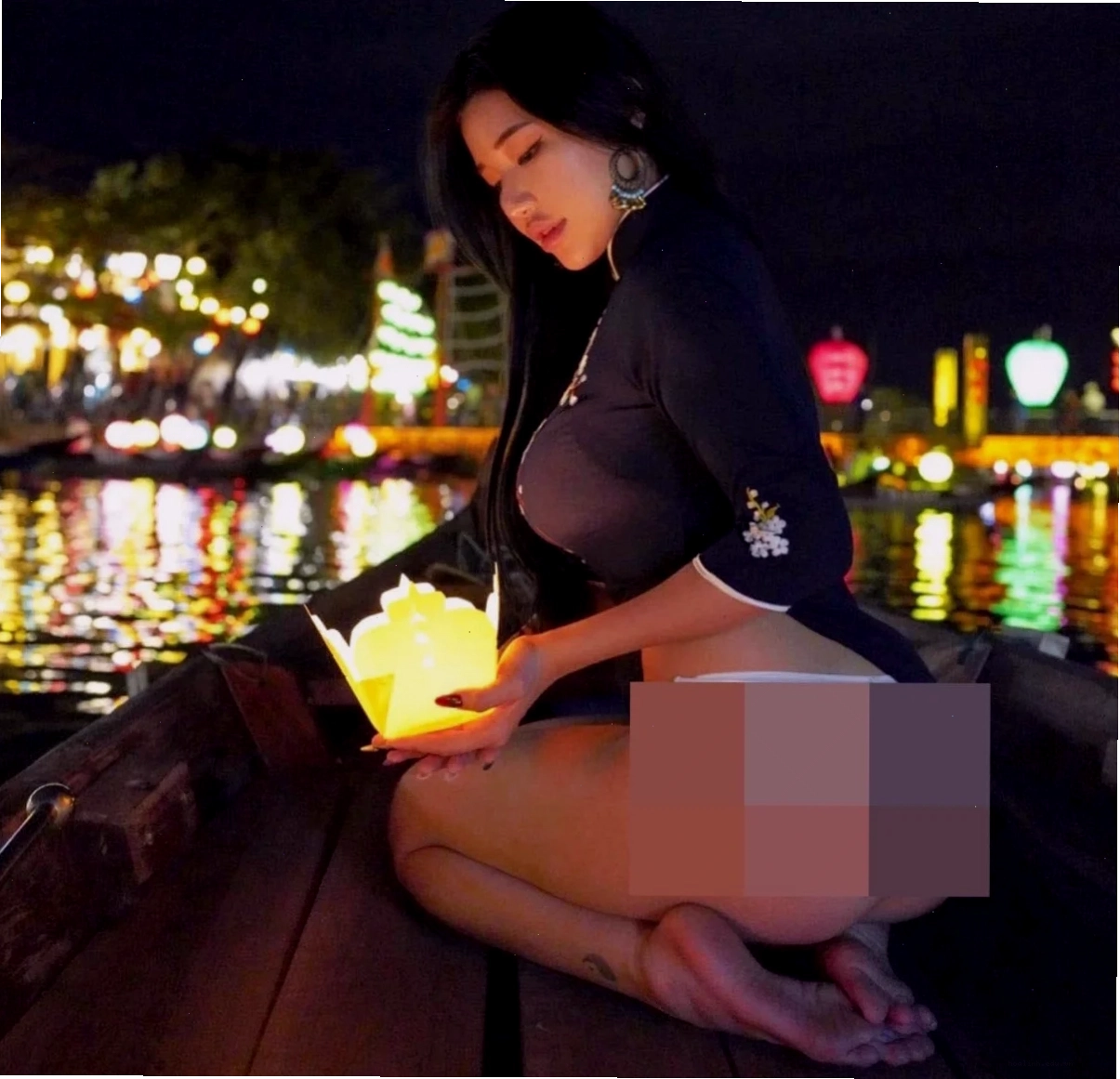 gái xấu mặc áo dài kiểu cổ cao lỗi