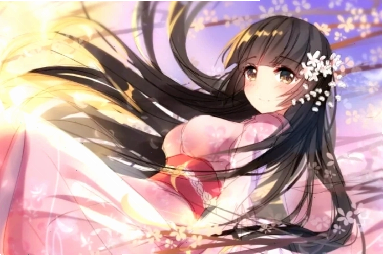 Sắc màu thiên nhiên gái xinh anime sexy trong rừng thông