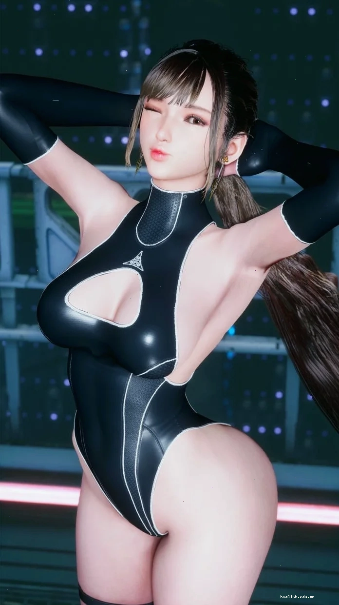 gái xinh cosplay mặc bikini tím
