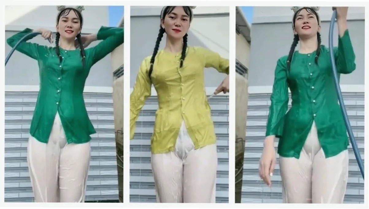 Gái xinh mặc áo dài live livestream Gái xinh mặc áo dài live livestream chụp ngoài trời