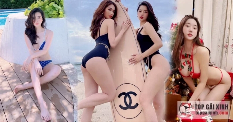 gái xinh mặc bikini hở hang tạo dáng nghệ thuật