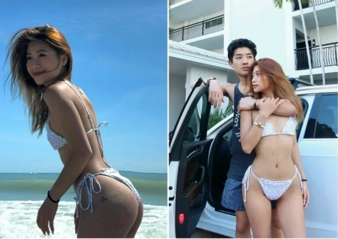 gái xinh mặc bikini nhảy trước đám đông