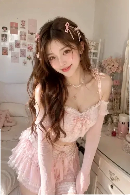 gái xinh mặc đồ pinky duyên dáng