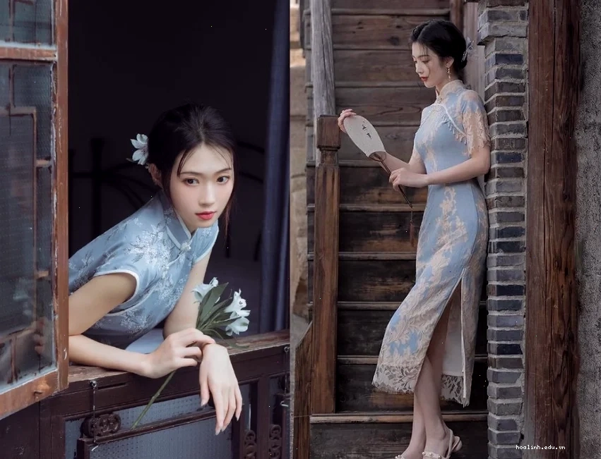 gái xinh mặc sườn xám đi dạo