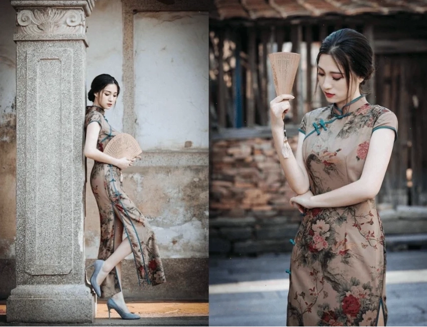 gái xinh mặc sườn xám thanh lịch