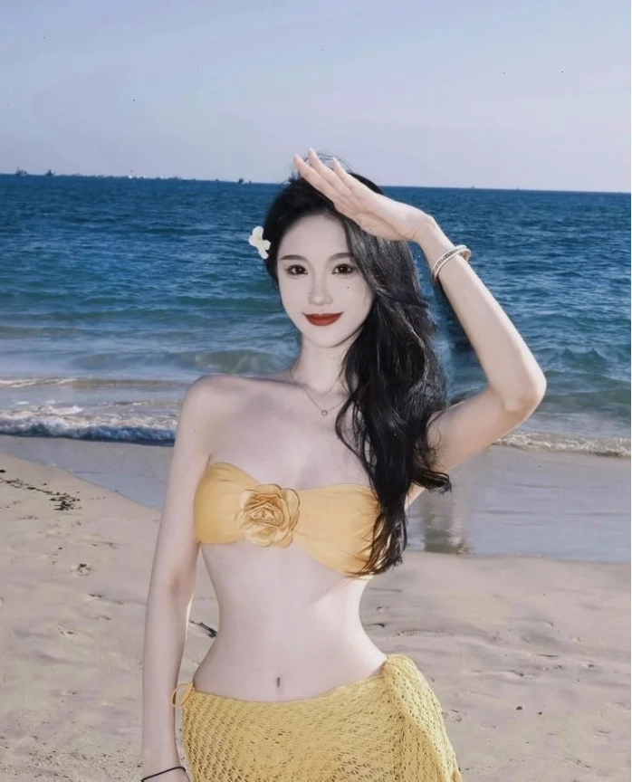 Gái xinh trung quốc bikini dạo biển gái xinh trung quốc bikini khoe đường cong trên bãi biển