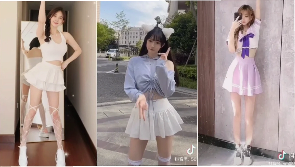 gái xinh trung quốc mặc váy ngắn tiktok cuốn