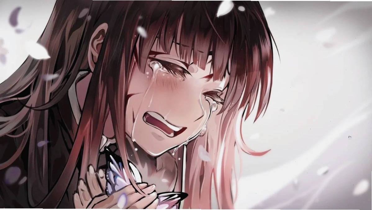 ánh sáng lam hình ảnh anime cô gái buồn bóng hồng