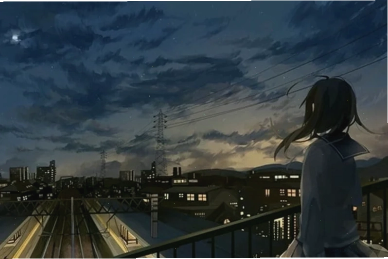 nhìn lặng hình ảnh anime cô gái buồn khổ tâm