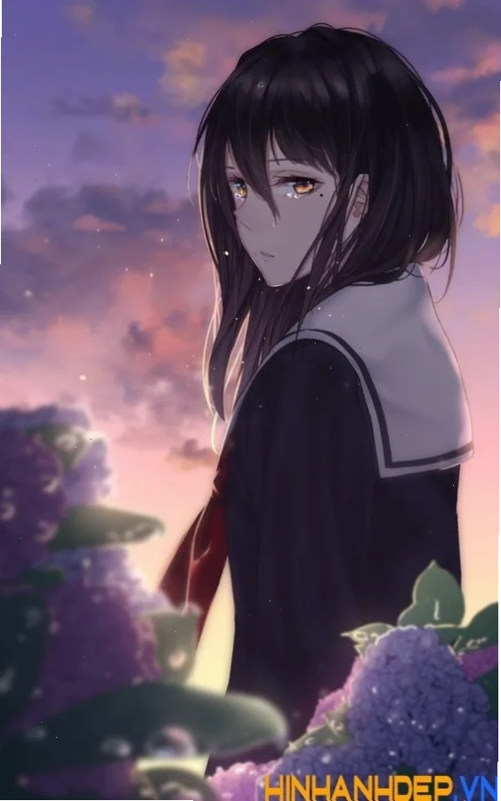 khóc nhẹ hình ảnh anime cô gái buồn khóc nhẹ