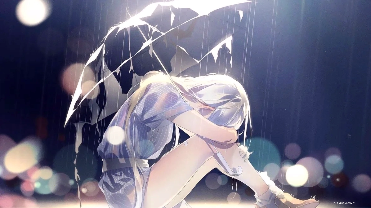 rơi lệ giữa đêm hình ảnh anime cô gái buồn rơi lệ