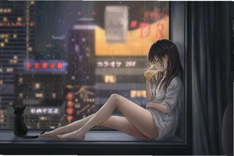 ánh nhìn xa hình ảnh anime cô gái buồn rơi lệ
