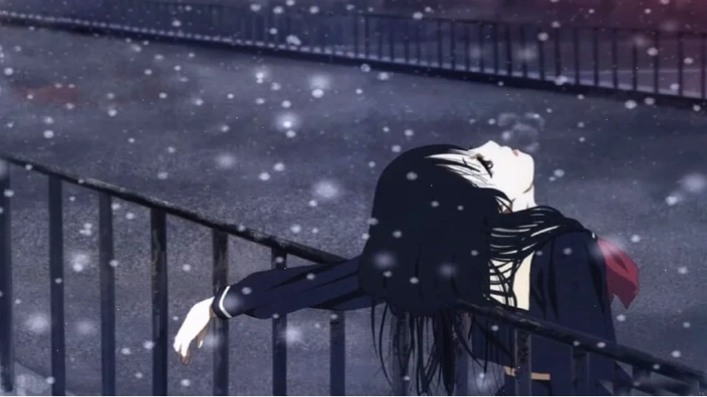 nước mắt khẽ rơi hình ảnh anime cô gái buồn rơi lệ