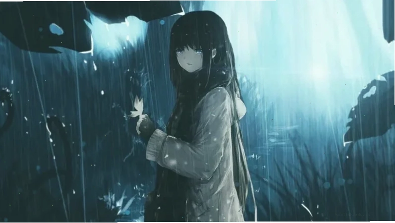 tóc che mặt hình ảnh anime cô gái buồn tóc che