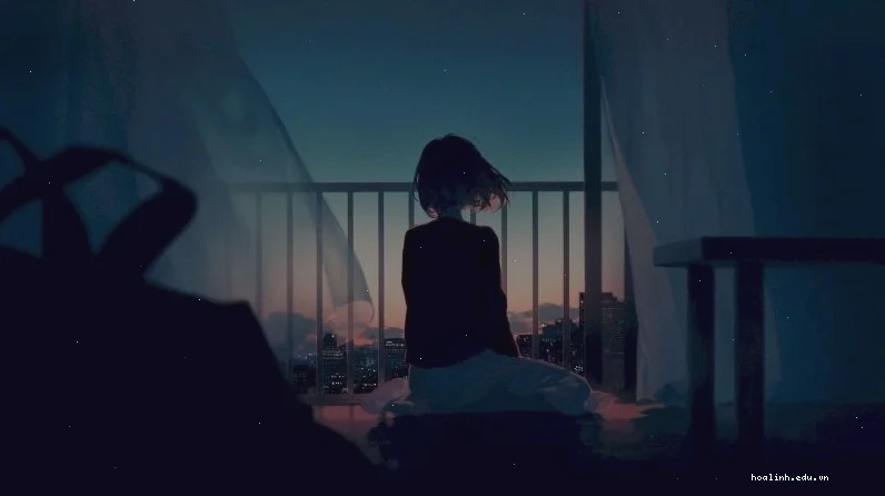 tone trắng đen hình ảnh anime cô gái buồn trắng đen