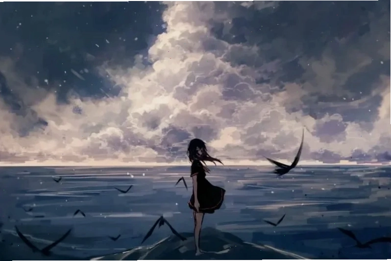 buồn trĩu nặng hình ảnh anime cô gái buồn trĩu nặng