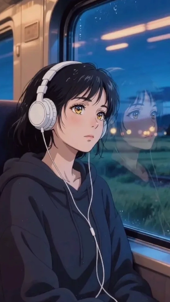 tone xám tro hình ảnh anime cô gái buồn xám tro