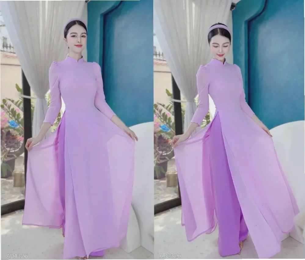 hình ảnh cô gái huế mặc áo dài tím chụp cận cảnh