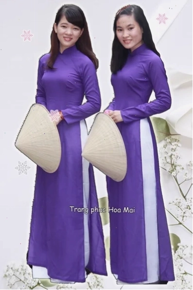 hình ảnh cô gái huế mặc áo dài tím đi chợ