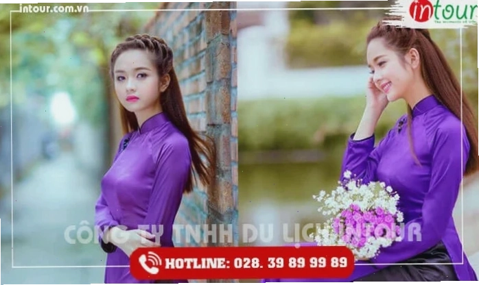 hình ảnh cô gái huế mặc áo dài tím nhìn xa xăm