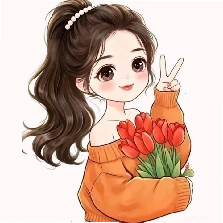 Cô gái chibi đọc sách Hình chibi cô gái dễ thương cầm cuốn sách