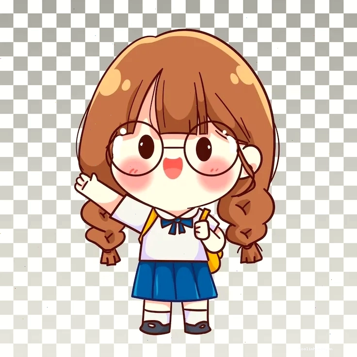 Chibi nghệ sĩ Hình chibi cô gái dễ thương cầm đàn guitar