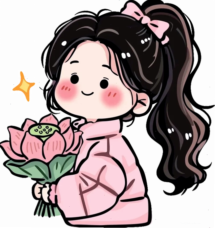 Chibi đèn lồng Hình chibi cô gái dễ thương cầm đèn lồng