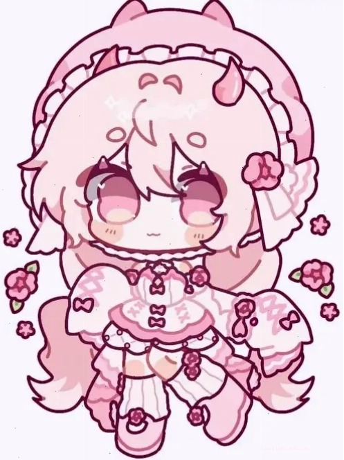 Chibi cầm ô Hình chibi cô gái dễ thương cầm ô
