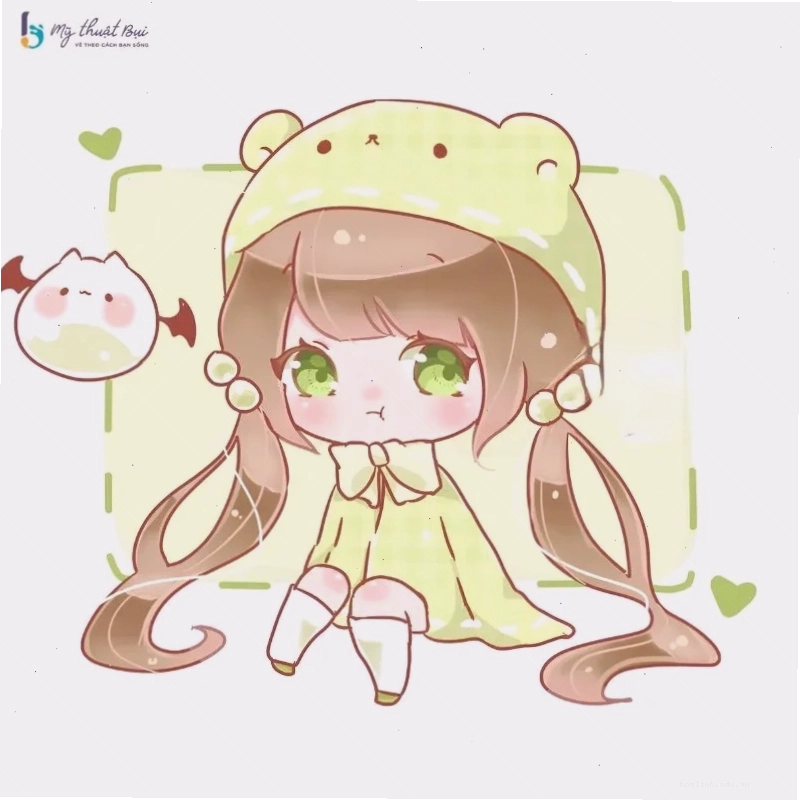 Chibi phù thủy Hình chibi cô gái dễ thương đang làm phép thuật