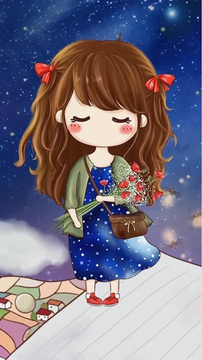 Chibi dạo phố Hình chibi cô gái dễ thương đi dạo phố